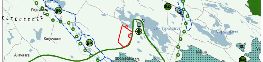 maisemansuojelun kannalta arvokkaita harjuja. Maakuntakaavassa on osoitettu vedenhankinnan kannalta tärkeät (1.