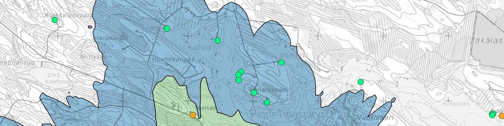 YMPÄRISTÖVAIKUTUSTEN ARVIOINTISELOSTUS 171 Kuva 17-9. PM10-pitoisuuden kuukauden toiseksi suurin pitoisuus, VE1a ja VE1b. Ohjearvo 70 µg/m 3 ylittyy punaisella vyöhykkeellä.
