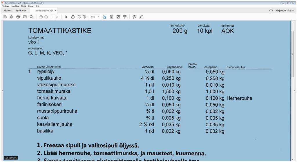 PERUSOHJE KAISA