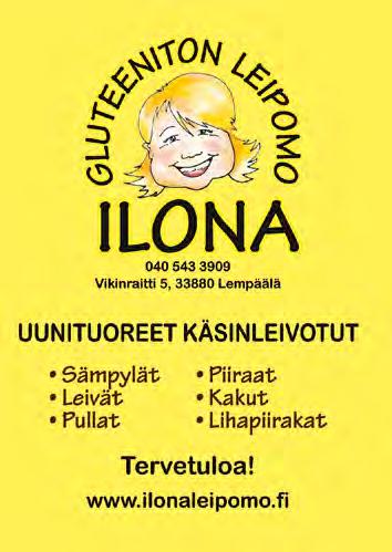 Ilonan Käpyleivos (Gluteeniton leipomo ILONA Oy) Ilonan Runebergin torttu (Gluteeniton leipomo ILONA Oy) kausituote Ilonan Suklaavegeleivos