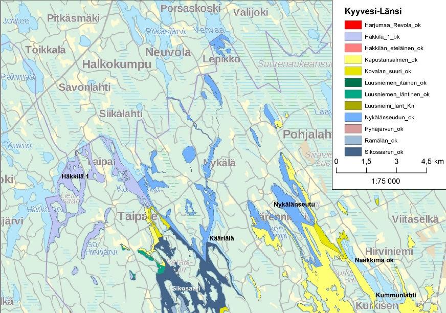 + 4 yksityistä vesialuetta Muutama jo yhdistynyt