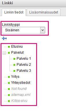 12 3) Sähköpostilinkki Linkki-ikkunassa valitse Linkkityyppi Sähköposti.