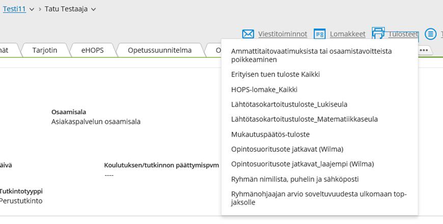 31 Mukautetun arvioinnin kirjaaminen: 1) Osaamiskokonaisuuden/tutkinnon osan tyyppi ja alaviite Osaamiskokonaisuuden/tutkinnon osan tyypiksi valitaan mukautettu.