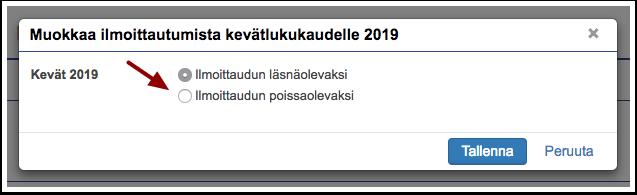 3. Ilmoittautumisen muuttaminen ilmoittautumisajan aikana Diakissa tutkinto-opiskelija voi muuttaa ilmoittautumistaan in kautta ilmoittautumisajan puitteissa.