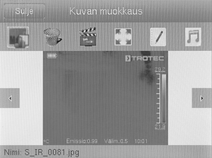 tilannekuva koko näytön kuvana Lisää kuvateksti Alavalikko Ota tilannekuva Ota tilannekuva seuraavalla tavalla: 1. Kosketa painiketta Tilannekuva. ð Laite ottaa ja tallentaa tilannekuvan.