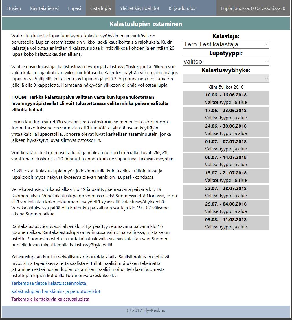 Kalastusluvan ostaminen itselle Kalastuslupien ostaminen