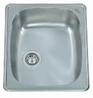 teräsallas valutustasolla Leveys: 615mm Altaan mitat: 350 x 410 mm, syvyys: 155mm 3,5 pohjaventtiili