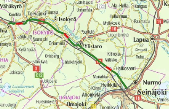 Hankekortti Kt 63 Evijärvi - Kaustinen.
