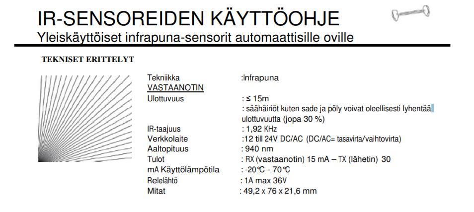 16 LISÄVARUSTEET VALOKENNO /