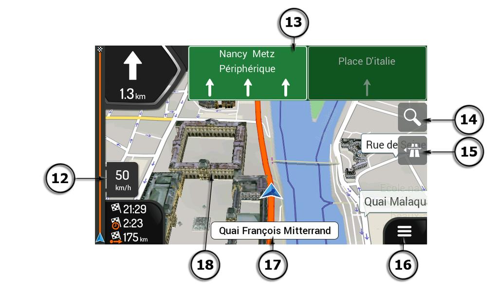 Navigointinäkymä Navigointinäkymä on Z-E3756 -ohjelman päänäkymä, jossa suunniteltu reitti näkyy kartalla. Z-E3756 toimii digitaalisten karttojen kanssa.