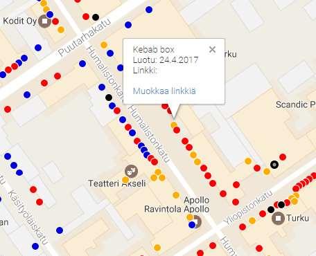 Raportointi ja analyysi - liiketilakartta Liiketilat löytyvät ALL-in CityApp -kartan selainversiosta ja