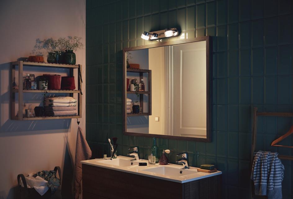 Suunniteltu kylpyhuoneeseen Laadukas valo korostaa ihosi oikeaa väriä IP44 sopii täydellisesti