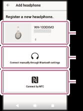 Laiteyhteyden muodostaminen (rekisteröinti) Sony-kuulokkeisiin Käynnistä -sovellus älypuhelimessa/iphone-laitteella ja suorita sitten alkuasetukset näytön ohjeiden mukaan, jotta Sony-kuulokkeisiin