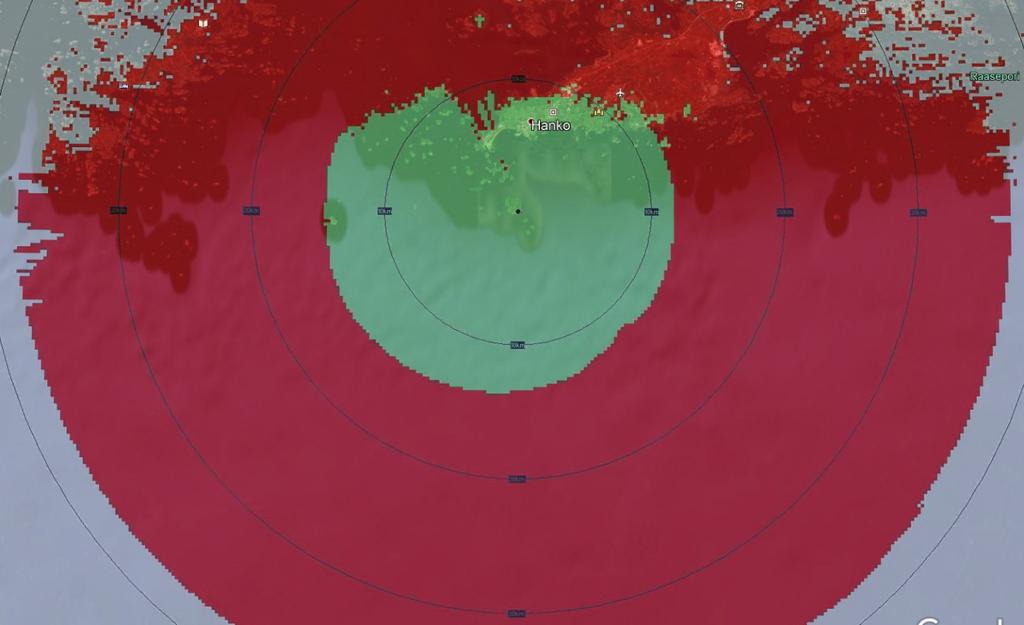 1 Yliluutnantti Ilari Lemposen Pro gradu tutkimuksen Liite 2 HÄIRINTÄTARKASTELU 400 MHZ Tässä liitteessä esitetään kuvat häirinnän vaikutuksesta tukiasemaan käytettäessä alaluvun 3.7 parametreja.