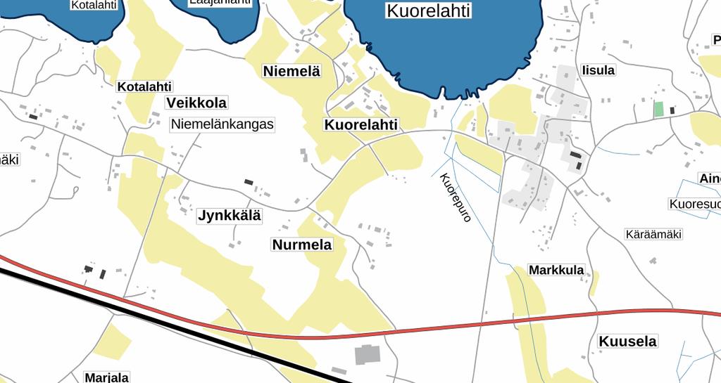 1 SUUNNITTELUALUEEN SIJAINTI JA KUVAUS Kyläyleiskaavan muutosalueet sijaitsevat Saarijärven Linnan kylällä vt-13 läheisyydessä