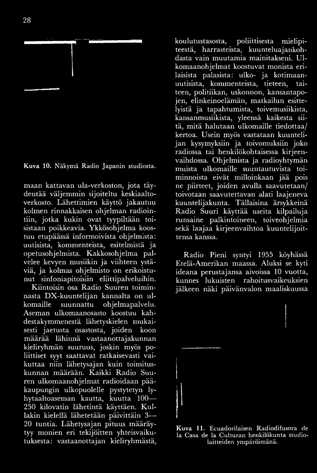 K iintoisin osa R adio Suuren toim innasta D X -ku u n telijan kannalta on ulkom aille suunnattu ohjelm apalvelu.