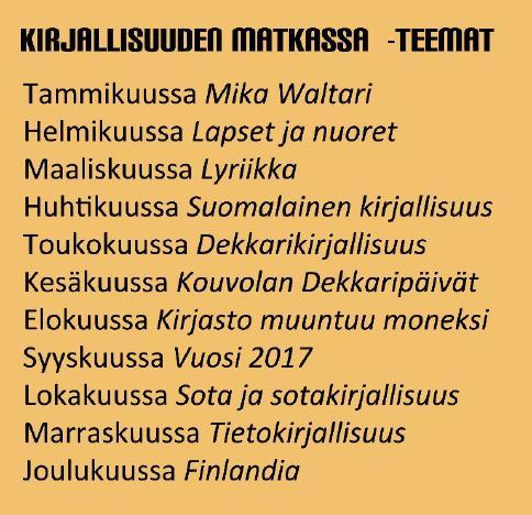 Etkot kirjastoissa Etkot kirjastoissa 5.12.2017 oli Suomen kirjastoseuran organisoima hanke kaikille Suomen kirjastoille.