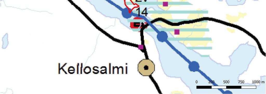 Aivan suunnittelualueen tuntumassa sijaitsee Kellosalmen pienvene- ja vierassatama (LV 14) ja eteläpuolelta kulkee laivaväylä.