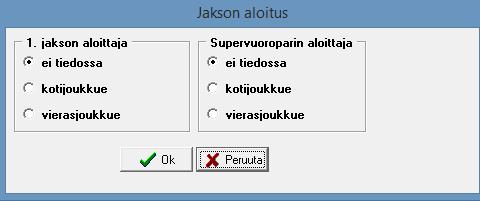 OTTELUN AIKANA TEHTÄVÄT MERKINNÄT Kun pelituomari on viheltänyt pilliin ja hutunkeitto on suoritettu, niin voidaan tallettaa ottelun alkamisajankohta.