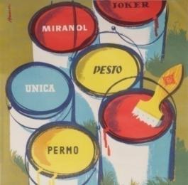 8 1950-luku Tikkurila toi markkinoille ensimmäisen vesiohenteisen tuotteensa Jokerin. Tikkurilan värityspalveluja johti taiteilija Yki Nummi.