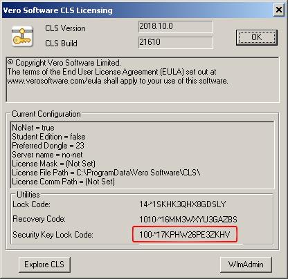 Lock code Että saat SURFCAM 2018 toimimaan CLS lisenssillä, sinun pitää muodostaa Lock code siinä tietokoneessa jossa käytät SURFCAM 2018 versiota (ja jossa ohjelmasuoja on kiinni, jos sellainen on).