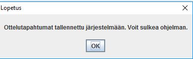 Ohjelma tarkistaa samalla, että kaikki tiedot ovat menneet palvelimelle ja ilmoittaa siitä: Vasta sen jälkeen voit sulkea ohjelman.