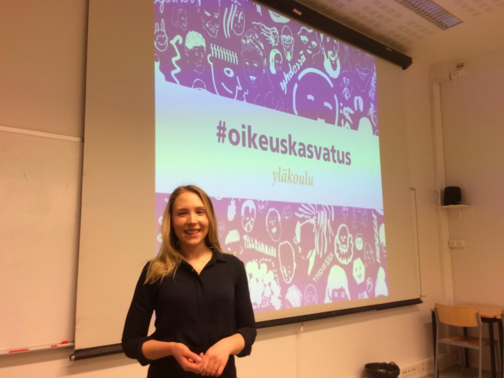 #Oikeuskasvatus Suomen Asianajajaliitto järjesti lukiolle esitelmätilaisuuden, jonka aiheena ovat mm.