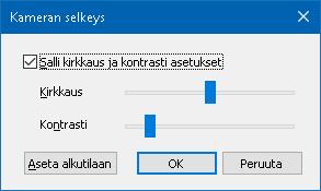 Kappale 7 Työkalut toiminnot 209 4. Klikkaa Aseta alkutilaan painiketta palauttaaksesi Kirkkaus ja Kontrasti asetukset kameran oletusasetuksiksi. 5.