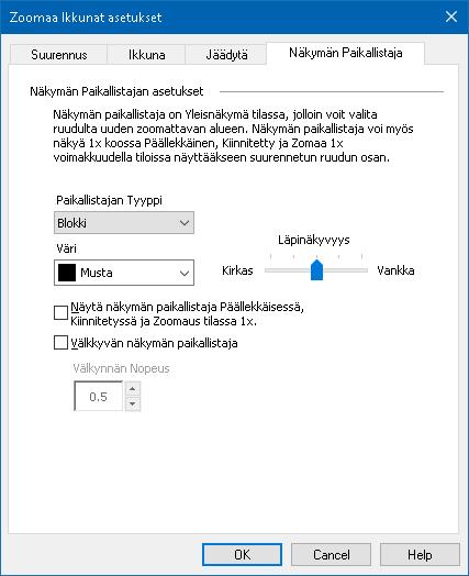 Kappale 5 Suurennuslasin toiminnot 87 4. Klikkaa OK Huom.