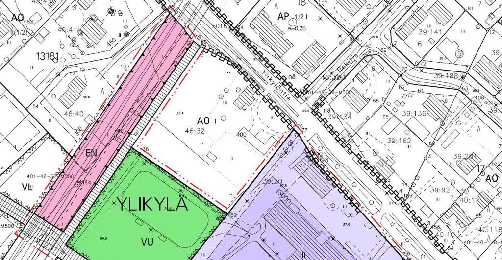 5.5.1 Kaavaluonnosten vaikutusten selvittäminen ja arviointi VAIHTOEHTO 1 kerrosala 13000 k-m 2 (YO-2) kerrosluku III asukkaat kaava ei sisällä asuntoja pysäköinti maantasopysäköinti kaupunkikuva