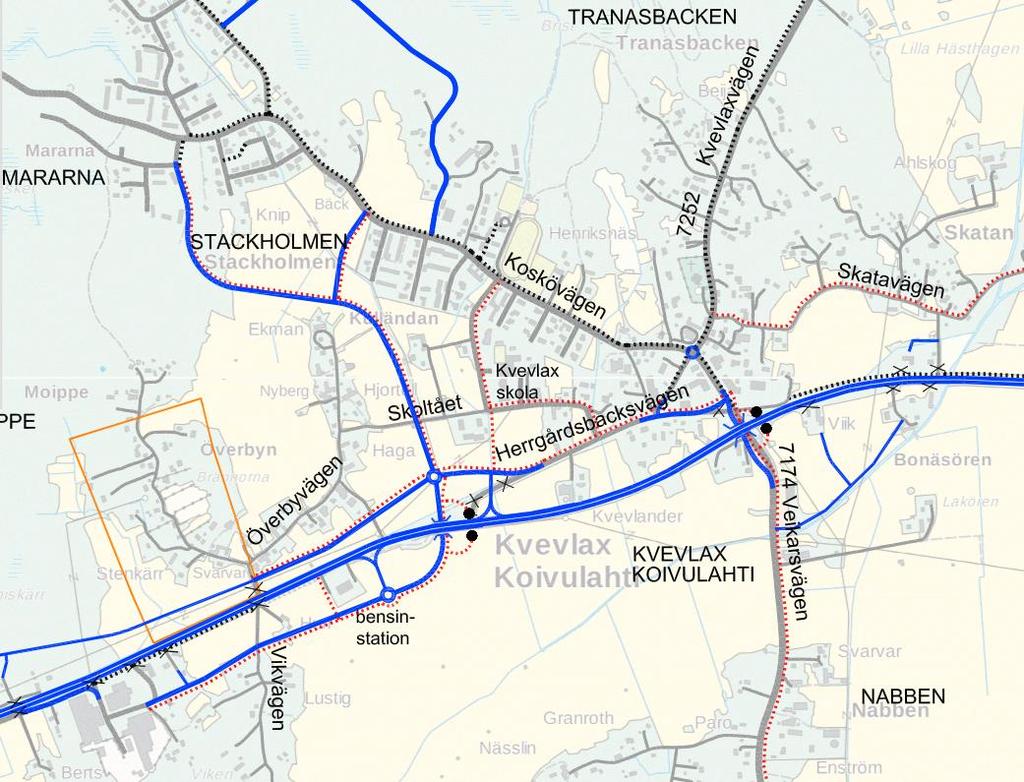 Koivulahden oppimiskeskus, liikenneselvitys 14 Kuva 11. Ote tieverkkosuunnitelmaluonnoksesta 22.6.2017.