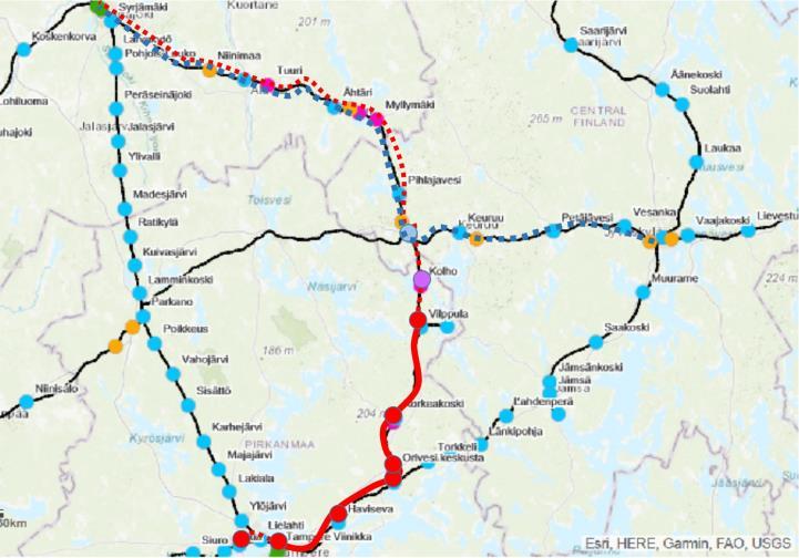 Ilmoitus halukkuudesta osallistua pilottihankkeeseen: Tampere Vilppula -taajamajuna osana alueellista pilottia (Nokia) Tampere Orivesi Juupajoki Vilppula (Mänttä) Mänttä-Vilppulan kaupunki ehdottaa