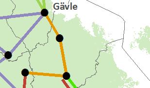5.3 REGIONAL TRAFFIC UPPSALA - GÄVLE 5.3.1 Conditions Commercial attractiveness - Moderate Captive Market - 0,5m in the whole network Geography 100 km Uppsala-Gävle; 60 km Uppsala-Sala Oceanic climate, occasional very heavy snow.
