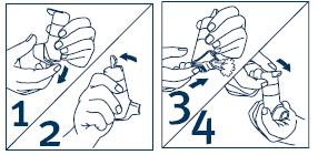 Bruksanvisning för Airomir Autohaler inhalationsspray Före användning: Om din Autohaler är ny, eller om du inte har använt sprayen på minst två veckor, skall du avge två puffar på följande sätt: 1.