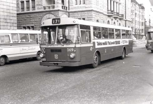 Helsingin kaupungin liikennelaitos 369, Sisu BT-69CR/5850 / Wiima vm. 1973 linjalla 17T (Erottaja Messukeskus).