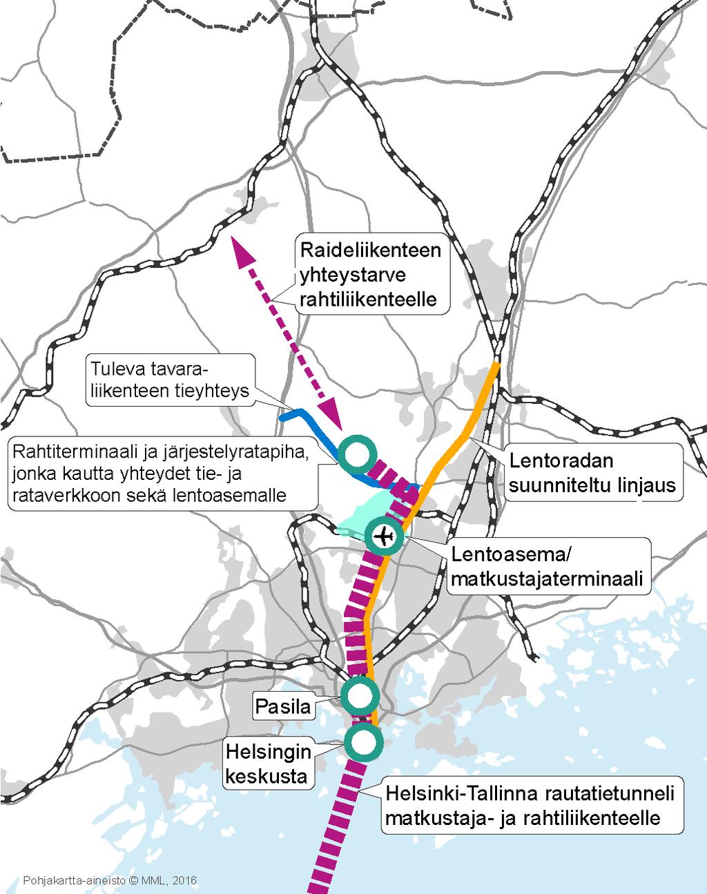 FinEst Link-projektin alustavien suunnitelmien mukaan Tallinna-tunnelissa yhdistyvät merenalaisissa rautatietunneleissa sekä matkustaja- että rahtiliikenne.