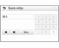 22 Radio FM-aaltoalue: kun RDS-toiminto on aktivoitu, vain RDS-asemia 3 23 haetaan, ja kun radion liikennetiedotuspalvelu (TP) on aktivoitu, vain liikennetiedotuksia lähettäviä asemia 3 23 haetaan.