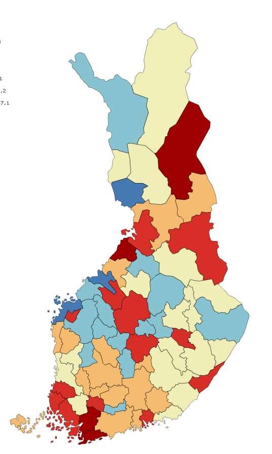 Metalliteollisuuden työpaikkojen väheneminen tuntui monilla alueilla (samaan tapaan kuin metsäteollisuuden) Joillain alueilla kokonaistyöllisyys kasvoi 2000-2013, vaikka metalliteollisuuden työt