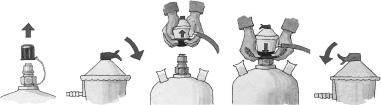 2. Aseta kaasupullo alakaappiin. Pidä pullo aina pystyasennossa. Kaasuletku ei saa olla taittunut eikä kireä. 3. Tarkasta, että pullon venttiilin kierteessä (G2) on tiiviste ja että se on kunnossa.