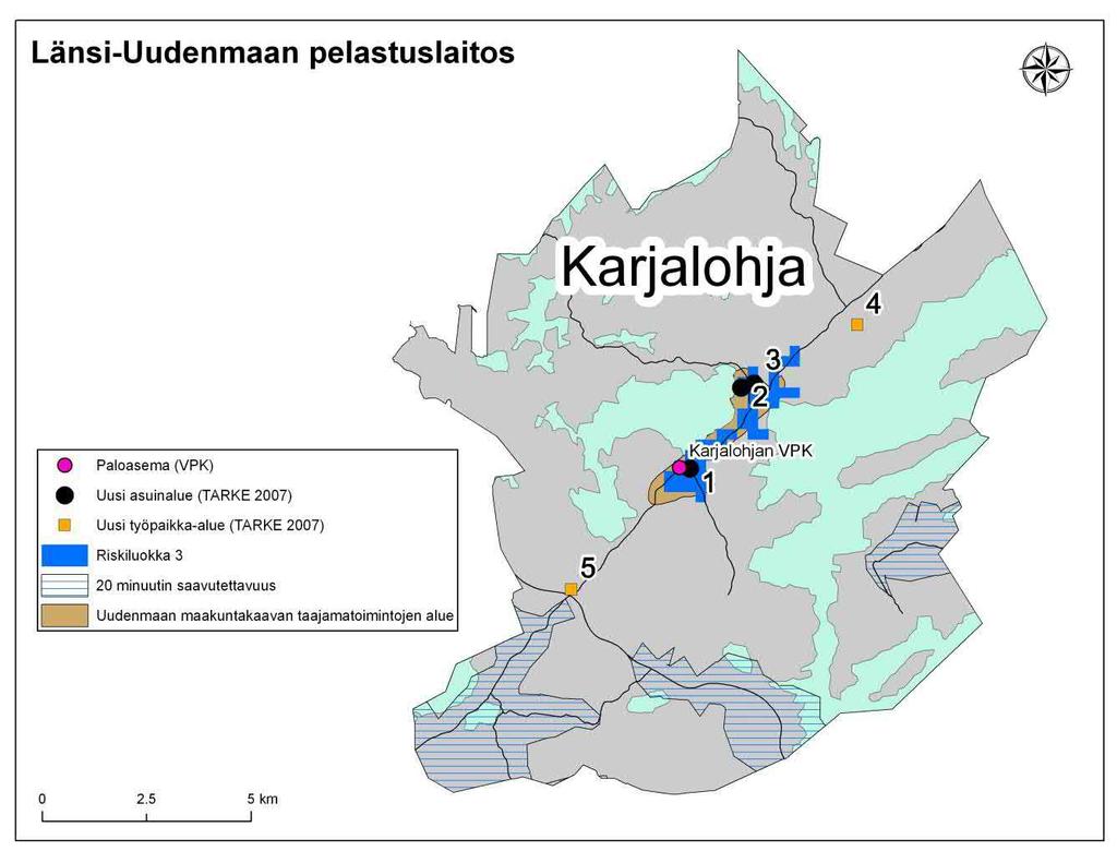 Taulukko 6. Inkoon uudet asuin- ja työpaikka-alueet sekä arvioitu asukasmäärä.