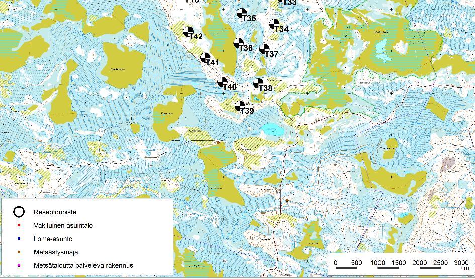 Maastomallissa ei ole huomioitu metsäkasvillisuutta (mm. puustoa).