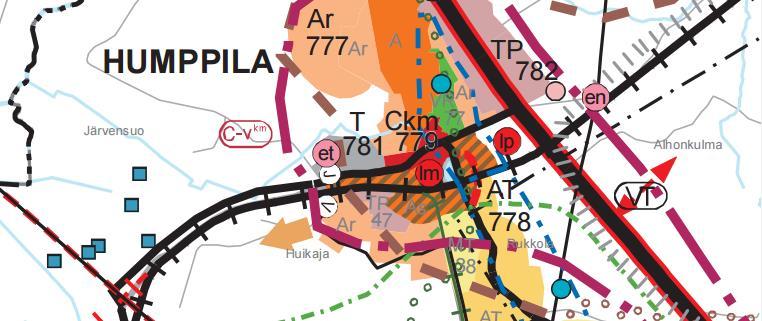 5 (10) Kuva. Ote Kanta-Hämeen maakuntakaavan, 1. ja 2. vaihemaakuntakaavan yhdistelmästä. Kaava-alueen likimääräinen sijainti on osoitettu keltaisella ympyrällä. (Kuva: Hämeen liitto) 4.