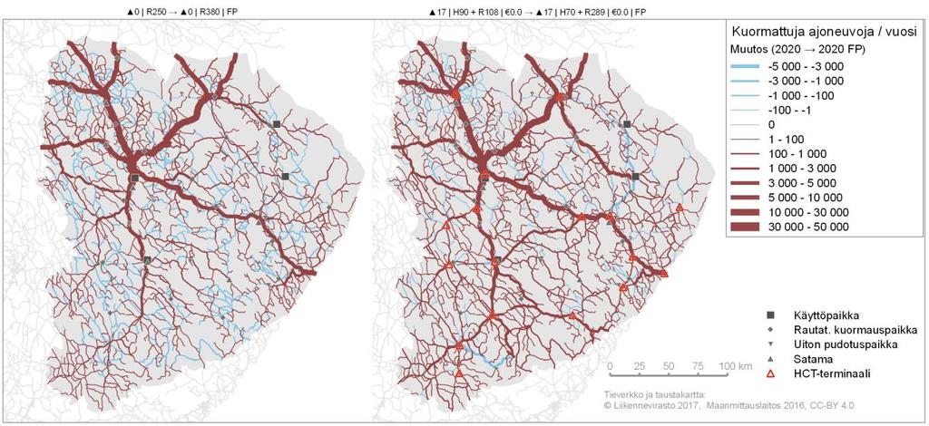 14 Nurmeksen välillä sekä kantatielle 73. Seuraavaksi merkittävimpiä ovat itä-länsisuuntaiset yhteydet Siilinjärven ja Joensuun (vt 9) sekä Varkauden ja Liperin (vt 23) välillä.