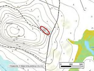 Y=589436 Asu/rakenne: Homogeeninen, suuntautumaton Korkeus: Z alin 240 m, Z ylin 250 m Maanomistus: Metsähallitus Mitat/pinta-ala: 200 m x 60 m/n.