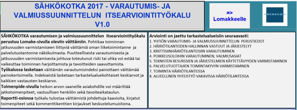 Sähkökotka Kypsyyskuvauksista kehitetty Excel-pohjainen itsearviointityökalu