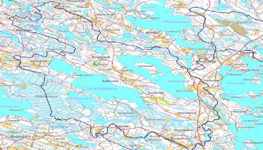Kuonanjoen vesistöalueen pinta-ala on 73,34 km 2 ja järvisyys 21,80 % (kuvat 1 ja 2). Siten valuma-alueen ala on noin 57,35 km2 (Ekholm 1993).