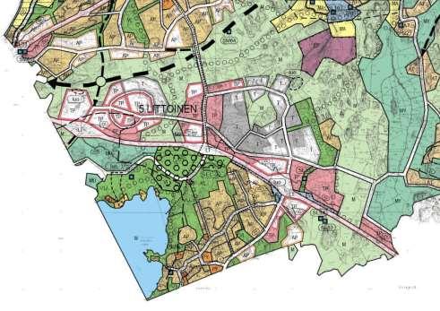 E18 Turun kehätien parantaminen välillä Kausela Kirismäki, 19 Kuva 10. Ote Liedon yleiskaavasta 2020.