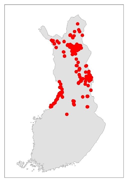 Merikotka, Pohjois-Suomi Kannan koko ja levinneisyys Pohjois-Suomessa tunnetaan lokakuun lopussa 2018 kaikkiaan 138 sellaista merikotkareviiriä, joilla on vuoden 1977 jälkeen ollut merkkejä