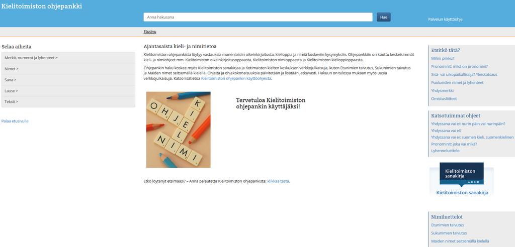 Kielitoimiston ohjepankki