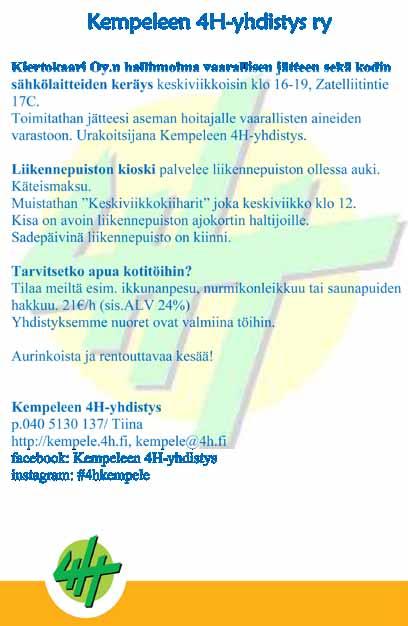 Diakonian Aamukahvila ti 14.8. klo 10 Käsityökerho parittomilla viikoilla perjantaina klo 10-12, syksyllä 17.8. alkaen. Senior Shop ti 2.10. klo 11-14, liikkuva myymälä, josta löytyy naisten ja miesten vaatteita, maksu käteisellä tai pankkikortilla.